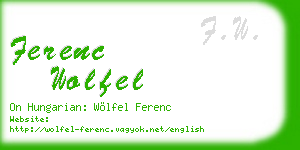 ferenc wolfel business card